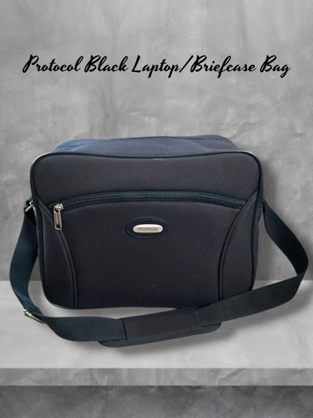Protocol Black Men's Laptop Briefcase Shoulder Bag